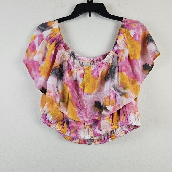 Torrid Multi Watercolor Tie-Dye Off Shoulder Skirt Set Size 1/1X Summer Party - Picture 6 of 12